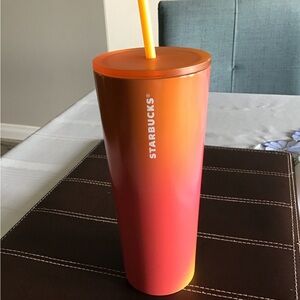 NWT Starbucks  2022 Abstract  Gradient 24 oz  Tumbler - Orange and Pink